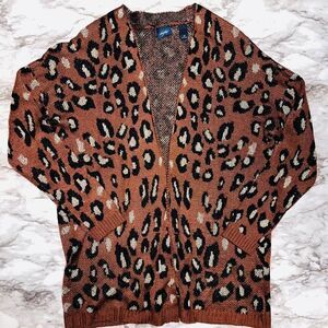 Day Trip | Long Sleeve Knit Cardigan Cheetah Print | Brown | Women's | M